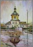 Федоров Н.В. Успенская церковь. 1998. Бумага., акварель. 41 х 29