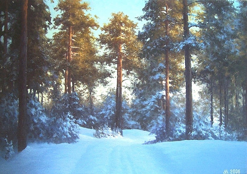 А. Лаптев. Зимний лес. 2006. Х., м. 45 х 65