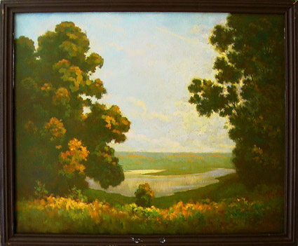В. Мытиков. Осень золотая. На Суре. 1998. Х., м. 66 х 79,5. ЧГХМ