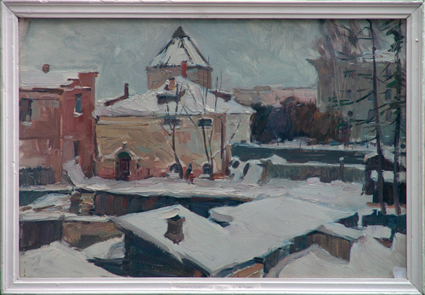 В. Ненаездников. Старокладбищенская церковь. 1969. К., м. 34,5 х 50,5. ЧГХМ