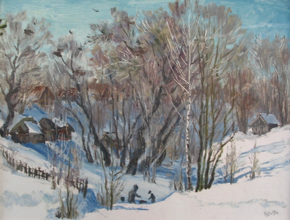 Н. Юткин. Март в Пятино. 1996. X., м. 25 х 34