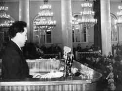 Выступление П. Хузангая на I учредительном съезде писателей РСФСР. Москва, 1958 г.